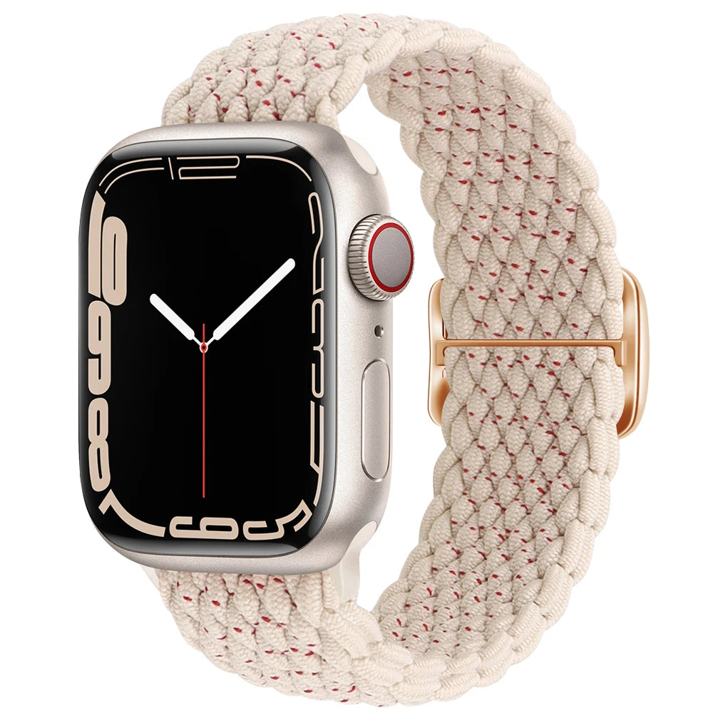 Braided Solo Loop Apple Watch Band – Stretch Nylon Bracelet Strap for Series SE, 6–11 & Ultra 2 (40mm–49mm) Adjustable Correa