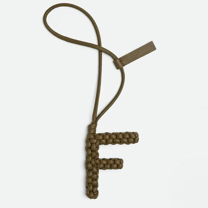 Woven Leather Letter Bag Charm – Luxury Handwoven Pendant Ornament for Women’s Handbags, Fashionable Bag Decoration Accessory