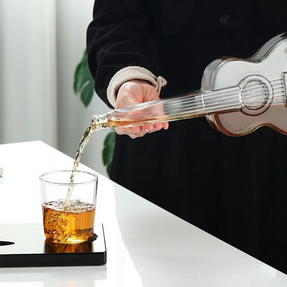 High Borosilicate Glass Wine Decanter – Guitar & Violin Shaped Thickened Transparent Bottle, Decorative Craft Wine Set