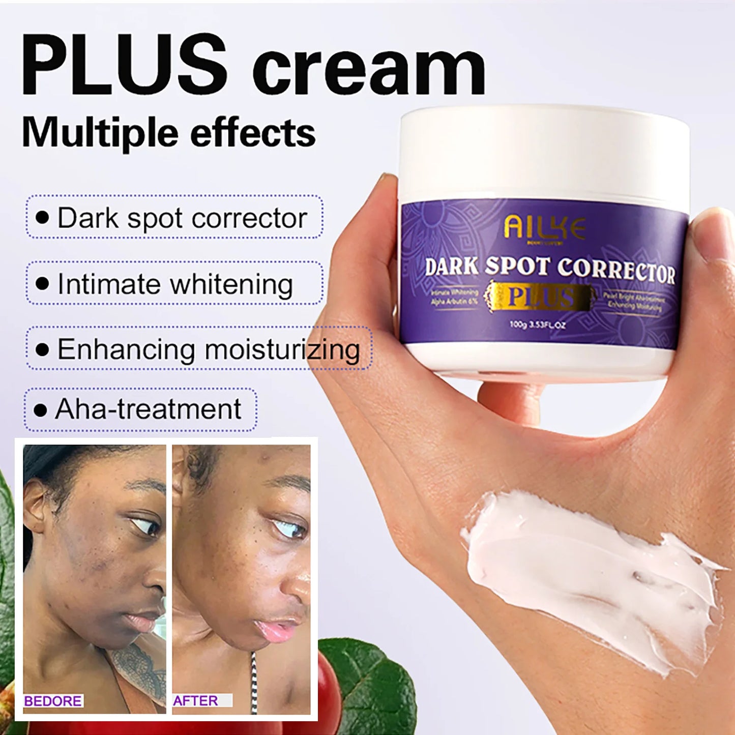 AILKE Glutathione Lightening Body Lotion – Moisturizing & Hydrating for Even Skin Tone and Dark Spot Improvement