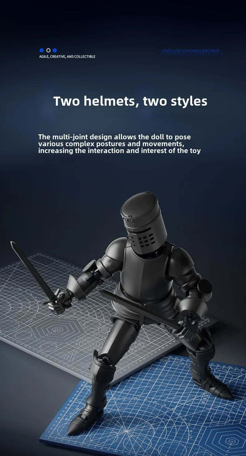 Knight Paladin Action Figure – 13-Joint Movable 3D Printed Shapeshift Robot Toy for Kids & Gifts