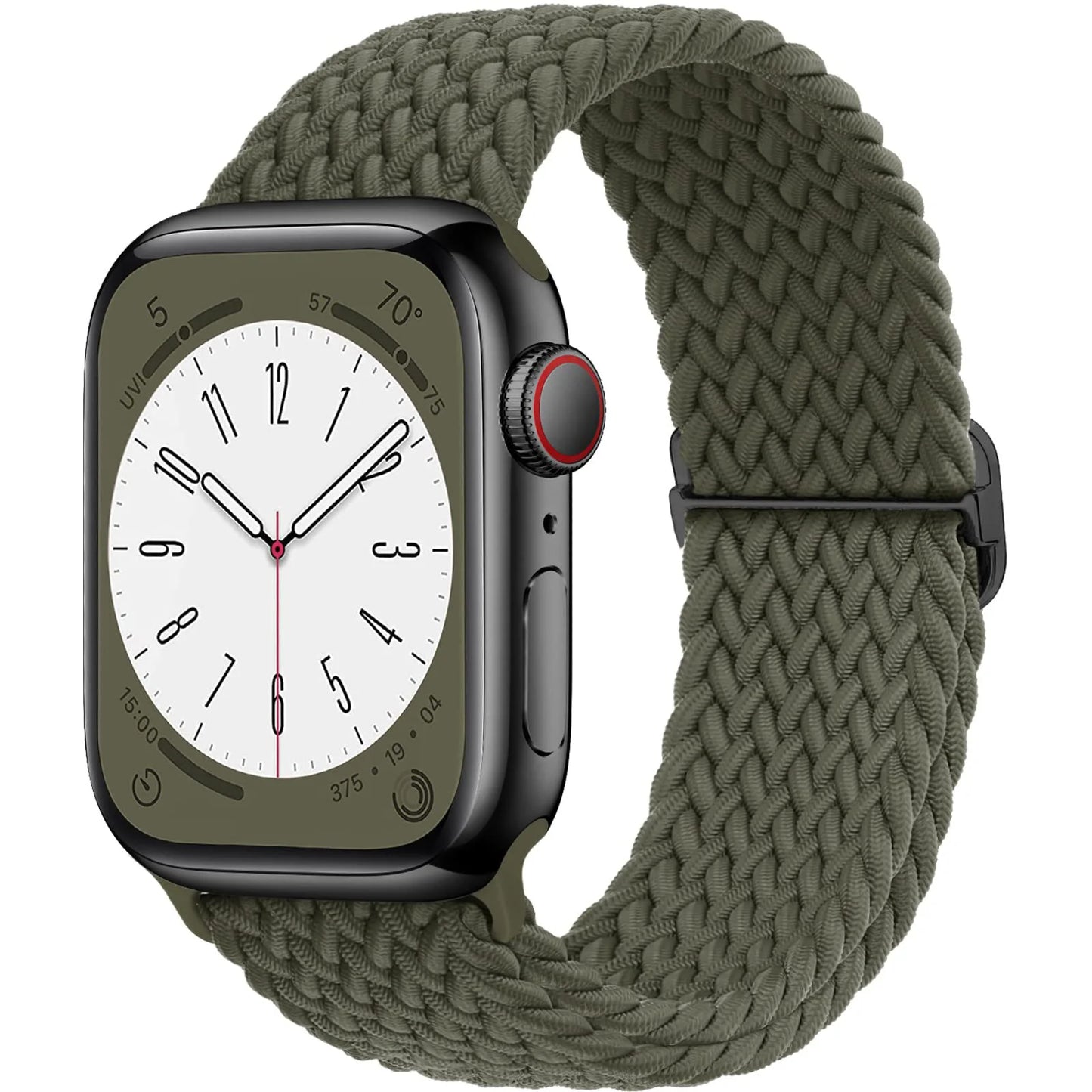 Braided Solo Loop Apple Watch Band – Stretch Nylon Bracelet Strap for Series SE, 6–11 & Ultra 2 (40mm–49mm) Adjustable Correa