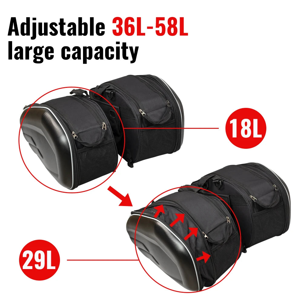Universal Motorcycle Racing Helmet Travel Bag - Waterproof Suitcase Saddlebags, Back Seat Bag Compatible with BMW, Kawasaki, Yamaha, Honda
