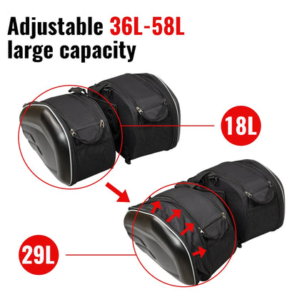 Universal Motorcycle Racing Helmet Travel Bag - Waterproof Suitcase Saddlebags, Back Seat Bag Compatible with BMW, Kawasaki, Yamaha, Honda