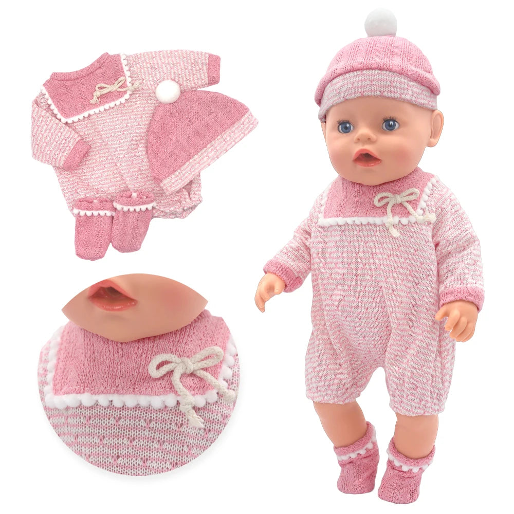 2023 New Doll Outfit Set – Cute Jumpers & Rompers for 17-Inch / 43cm Baby Reborn Dolls