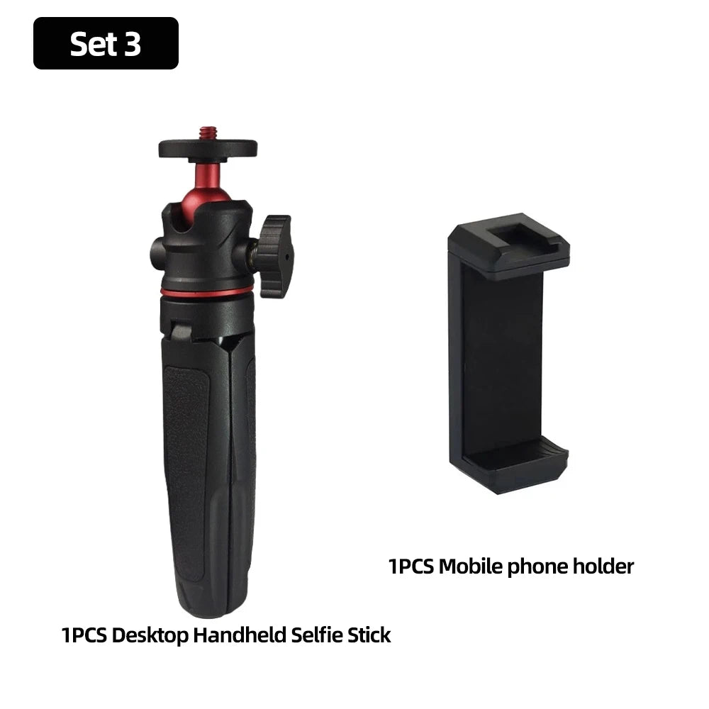 Extendable Mini Camera Tripod with 360° Ball Head - Portable Vlog Travel Selfie Stick Handle for GoPro, Insta360, DJI, SLR