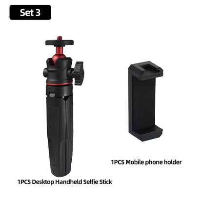 Extendable Mini Camera Tripod with 360° Ball Head - Portable Vlog Travel Selfie Stick Handle for GoPro, Insta360, DJI, SLR