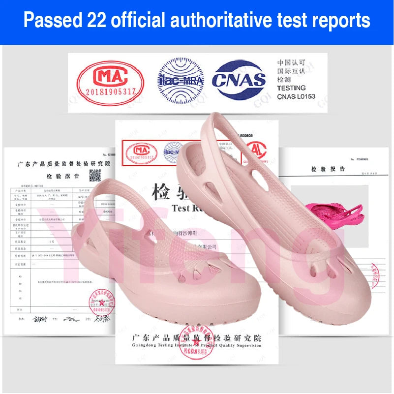 Certified Satihu Summer Lightweight Anti-Slip Clogs for Women - Flat Bottom Sandals, Nurse, Outdoor, Beach Jelly Shoes