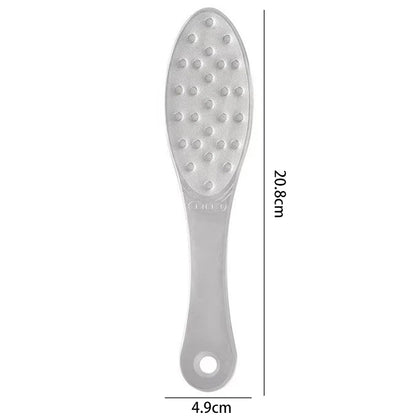 Stainless Steel Foot Scraper - Double-Sided Metal Foot File, Professional Callus Remover for Wet or Dry Skin, Pedicure Heel Tool