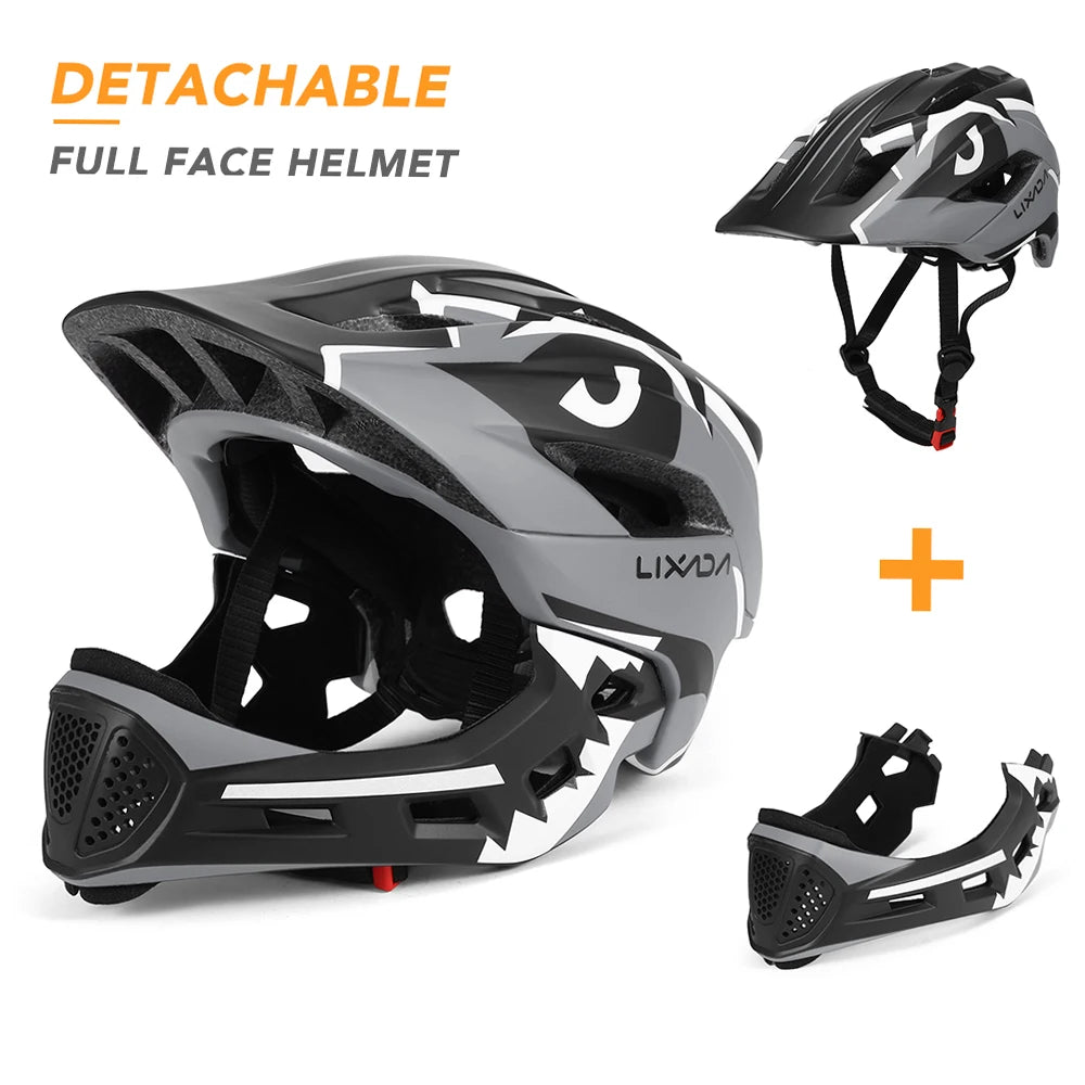 Kids Detachable Full Face Bike Helmet - Child Cycling, MTB, Skateboarding, Roller Skating & Motorcycle Sports Helmet