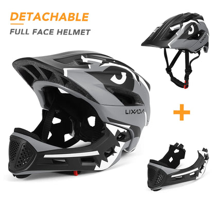 Kids Detachable Full Face Bike Helmet - Child Cycling, MTB, Skateboarding, Roller Skating & Motorcycle Sports Helmet