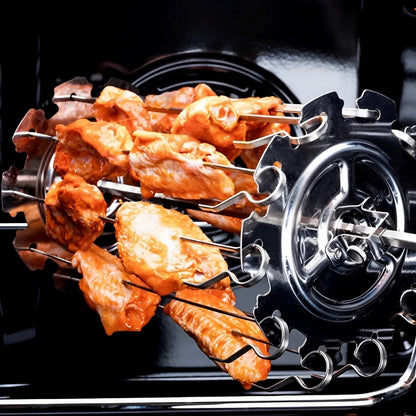 Stainless Steel Oven Grill Cage – Heat-Resistant Non-Stick BBQ Meat Skewer Rotisserie Kebab Maker