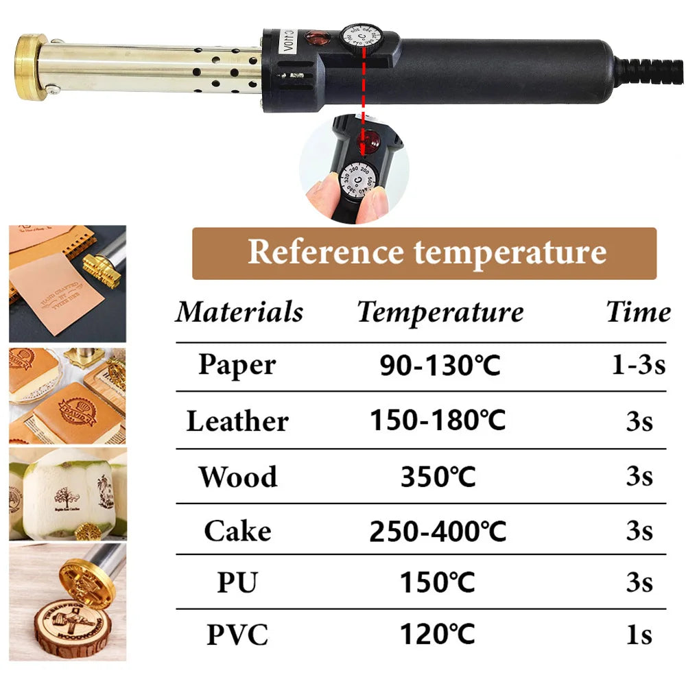 Handheld Copper Hot Stamping Machine – Electric Branding Iron for Wood, Leather & Cake DIY Crafts