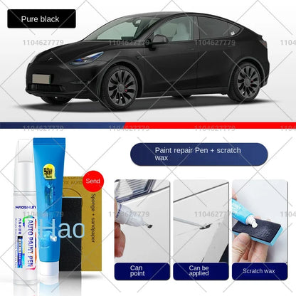 Tesla Paint Repair Pen for 2012-2025 Model 3 Y X S — Car Touch Up Pen Black White Wheel Scratch Repair Agent