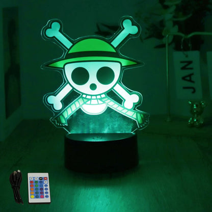 One Piece Luffy & Zoro Action Figures — 3D PVC Anime Lamp, LED Night Light Collectible Toy, Christmas Gift for Kids