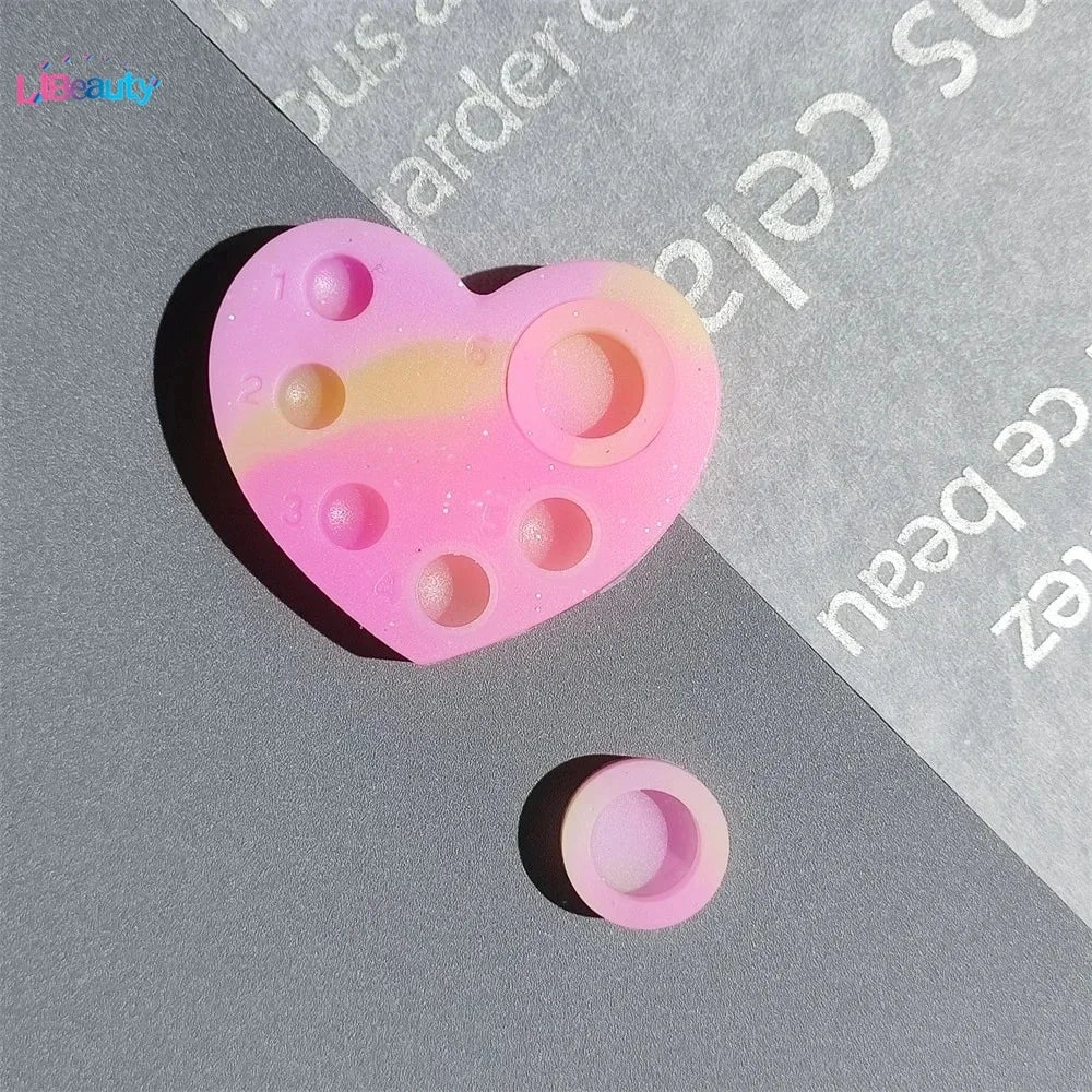 Libeauty Mini Silicone Palette – 6-Function Tray for Lash Lift, Tint, Brow Lamination & Eyelash Perm Makeup Tools