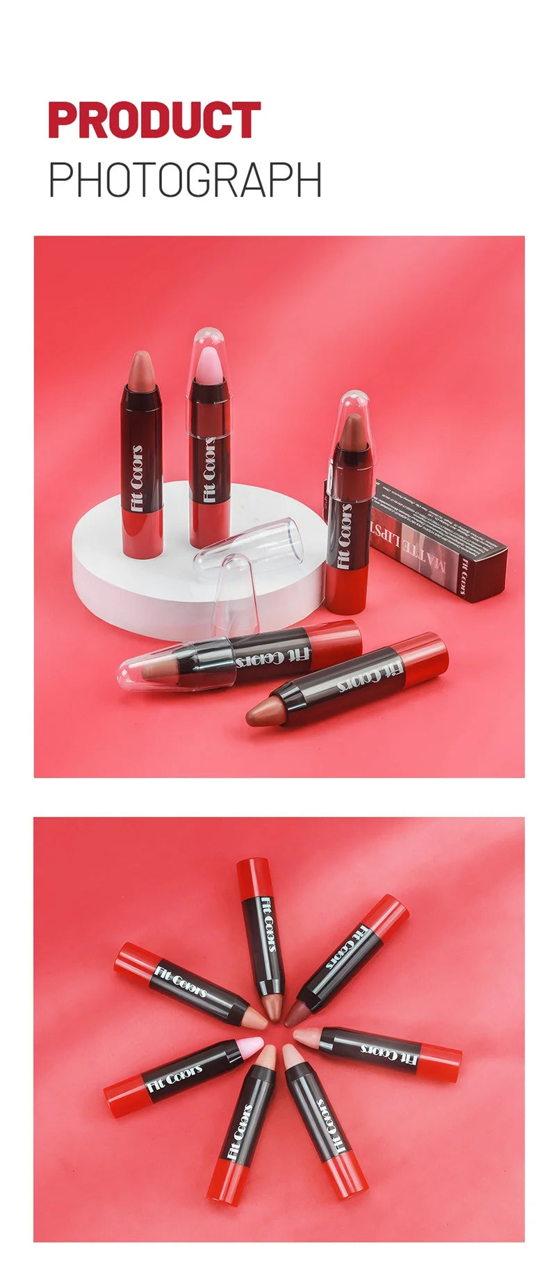 8-Color Velvet Matte Lipstick Pencil – Waterproof, Long-Lasting Sexy Red Lip Tint Non-Stick Makeup Pen