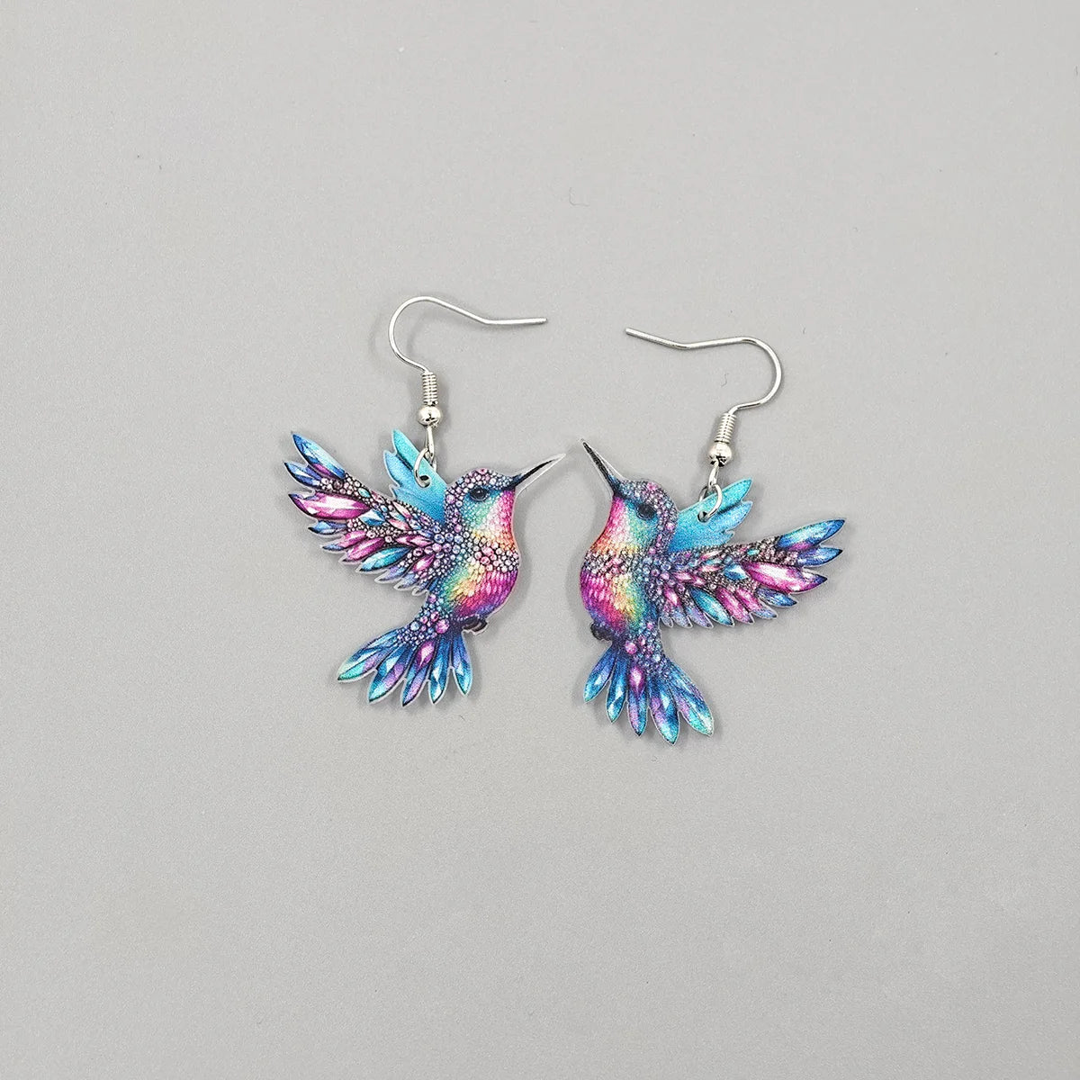 2024 Trendy Colorful Bird Acrylic Earrings – Retro Fashion Jewelry for Women