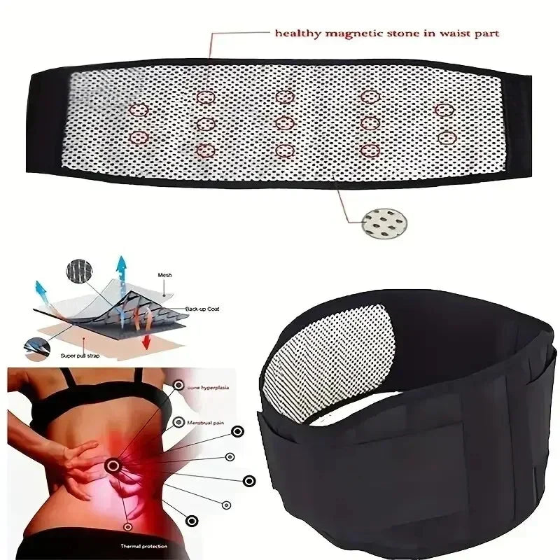 Self-Heating Lower Back Support Belt - Magnetic Lumbar Waist Brace for Everyday Support