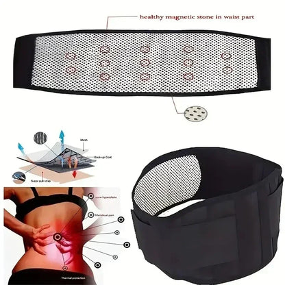 Self-Heating Lower Back Support Belt - Magnetic Lumbar Waist Brace for Everyday Support