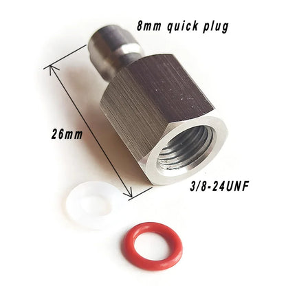 3/8-24UNF CO2 Cartridges – High Pressure Stainless Steel Rechargeable Cylinder for Oxygen Training, Scuba & Rescue Vest
