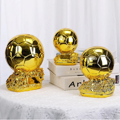 25cm Golden Balloon Football Trophy - Excellent Player Award, Competition Honor, Customizable Reward, Best Gift for Home Decor