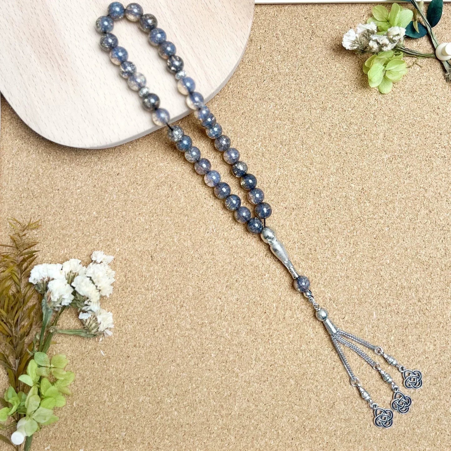 10mm 33pcs Glass Tassel Islamic Rosary Bracelet – Turkish Muslim Tasbih Prayer Beads Jewelry for Women Allah Mohammed Spiritual Gift