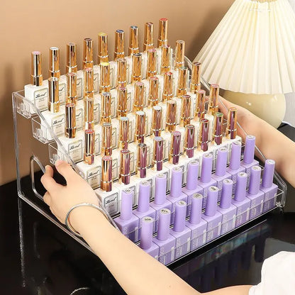 Multi-Layer Acrylic Nail Polish Display Rack – 3/4/5/6/7 Tier Transparent Organizer