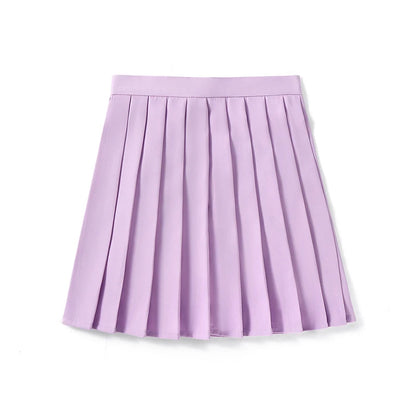 Women’s High Waist A-Line Skirt – Summer Harajuku Style Black Mini Pleated School Girl Uniform