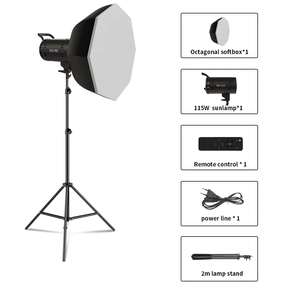 Bowens 135W LED Photography Studio Light Kit - Dimmable Video Lamp with 2m Tripod, 3000–6500K & 3 Colors