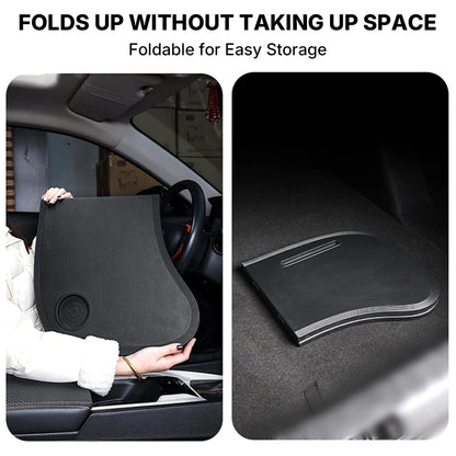 Caer Portable Car Steering Wheel Desk — Foldable Laptop & Food Tray for Tesla Model 3/Y with Storage Bag