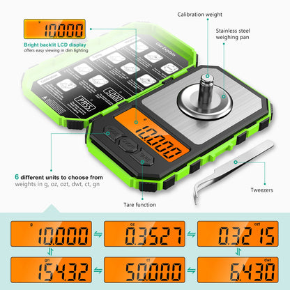 Brifit 0.001g Precision Digital Pocket Scale – 50g Mini Milligram Scale with Calibration Weights