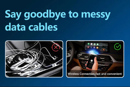 2-in-1 Wired to Wireless CarPlay & Android Auto Adapter – Fast Connect Smart Dongle for Toyota, Mazda, Benz, Audi