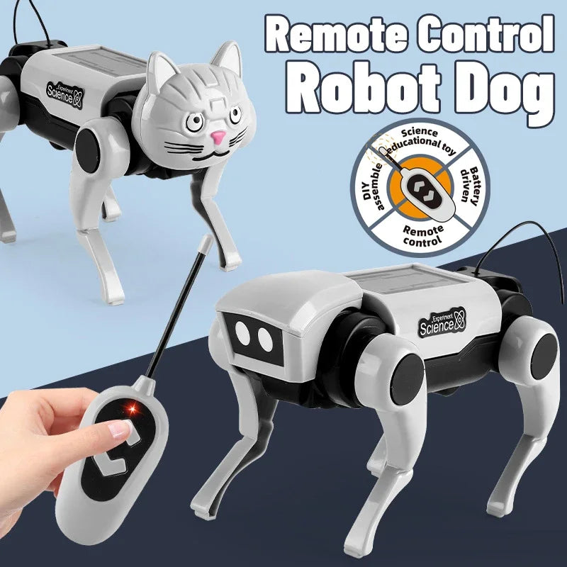 RC Robot Mechanical Dog Toy Kit – DIY Assembly Remote Control STEM Science Educational Electric Model for Kids Gift