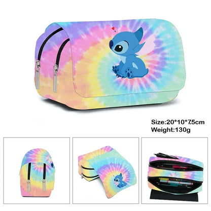 Stitch Fully Printed Flap Pencil Case – Kawaii Anime Stationery Box for School Girls