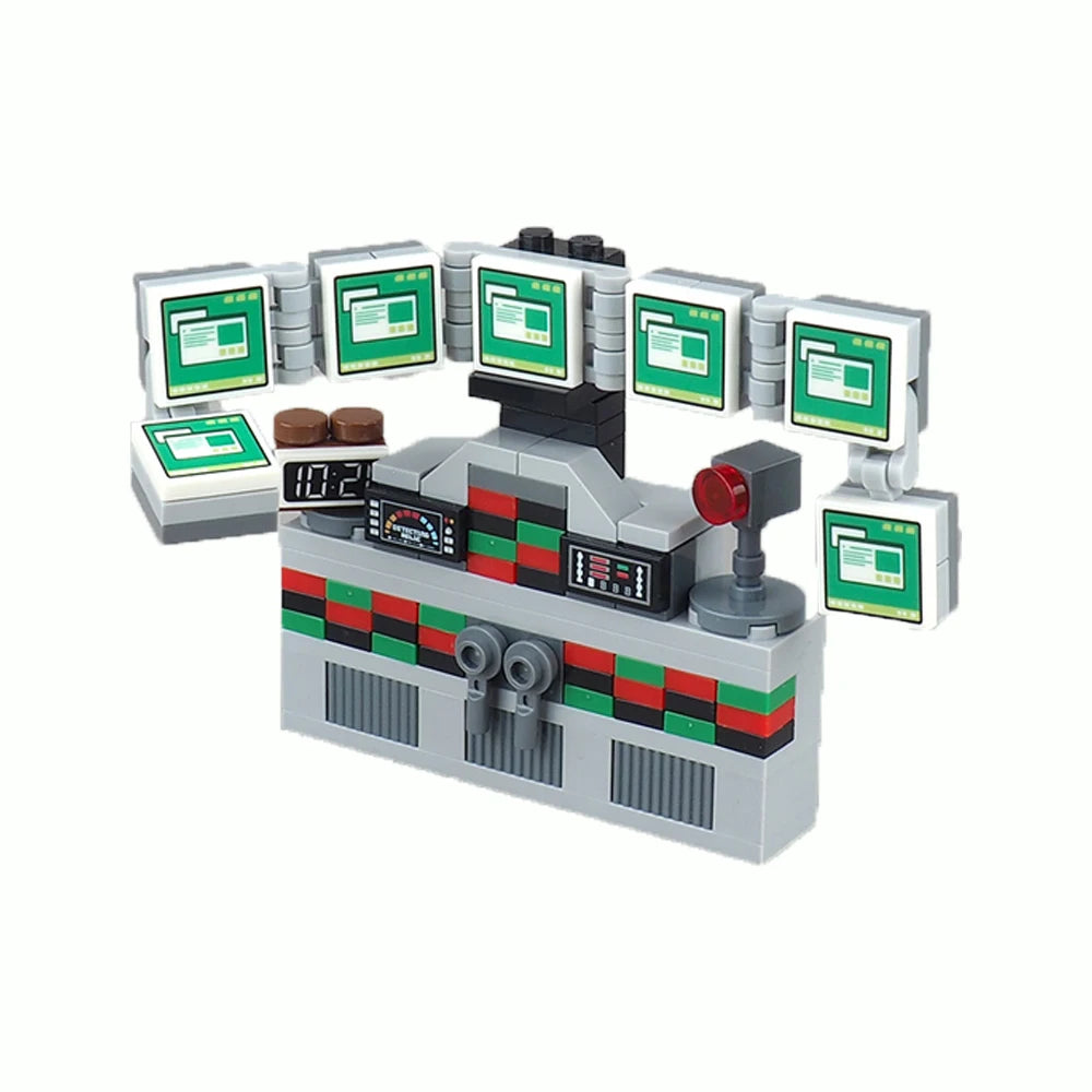 City Tech Building Blocks - Computer Control Center Model with Audio Radar & Keyboard