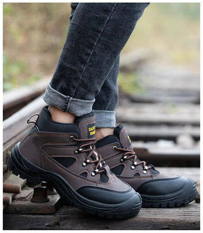 Lightweight Men's Safety Boots – Steel Toe, Anti-Puncture, Non-Slip Work Sneakers, Indestructible Work Shoes