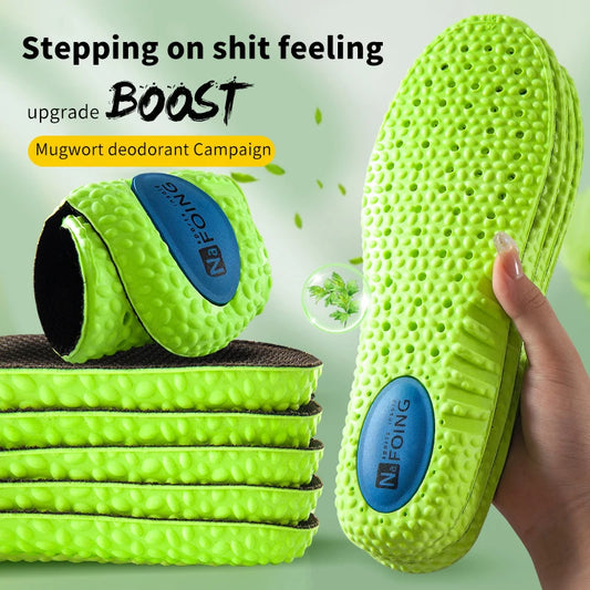 Shock Absorption PU Memory Foam Insoles, Breathable Arch Support Orthopedic Shoe Inserts for Men & Women Foot Care Pads