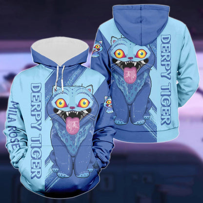 Women's Derpy Printed Hoodie – Autumn Winter KPop Demon Hunters Cozy Pullover for Daily Wear & Street Style