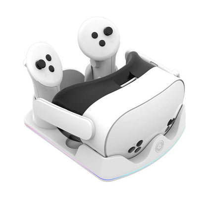 Charging Dock for Meta Quest 3S VR Headset – Fast Charging Station with RGB Light for Quest 3S, Quest 3 & Quest 2