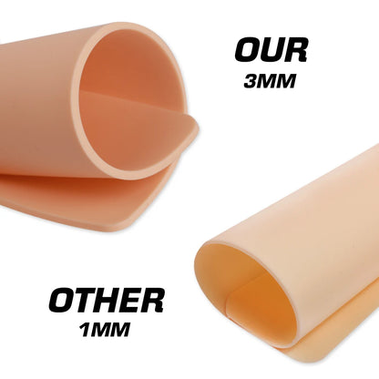 Tattoo Practice Skin 3MM Thick – Double-Sided Silicone Fake Skin for Beginners (1/3/5/8/10/15PCS)