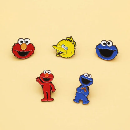 5-Piece Cartoon Animal Enamel Pins - Cute Anime Lapel Badges for Clothing & Accessories