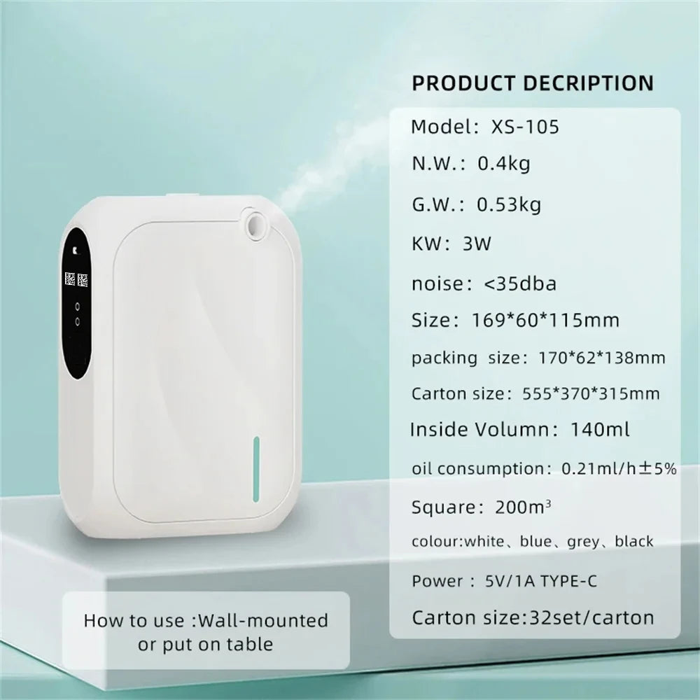 Aroma Diffuser Scent Machine – Bluetooth APP-Controlled Fragrance Distributor with 200m³ Coverage for Home