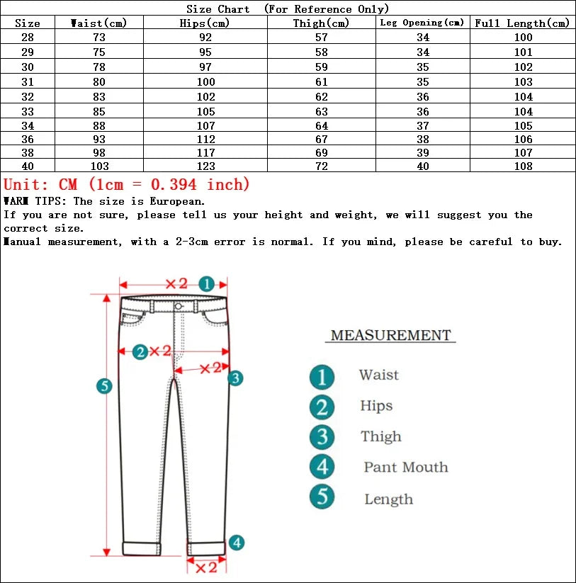 Men’s All-Match Brand Trousers – High-Quality Business Casual High Waist Denim Jeans for All Seasons