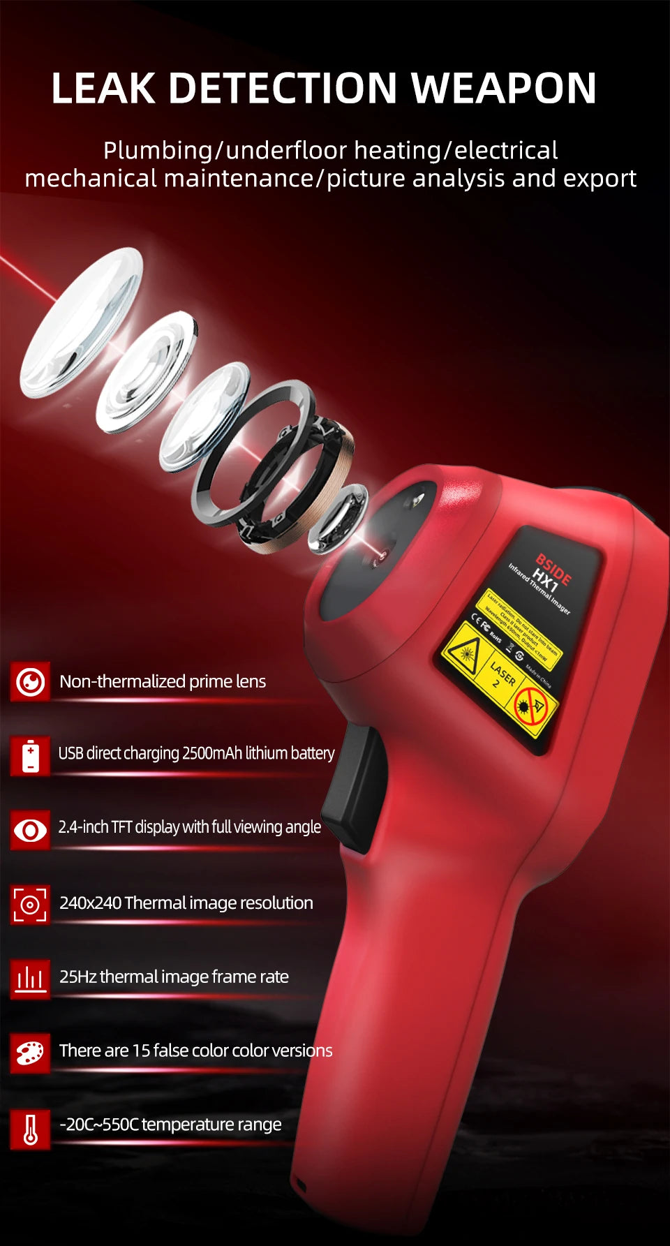 New Style Thermal Imaging Camera – 240x240 Infrared Temperature Meter for PCB Repair & Industrial Pipeline Detection