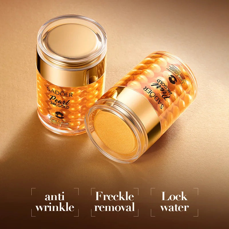 SADOER 24K Gold Pearl Collagen Face Cream - Hydrating, Moisturizing & Firming Facial Skincare for Radiant-Looking Skin