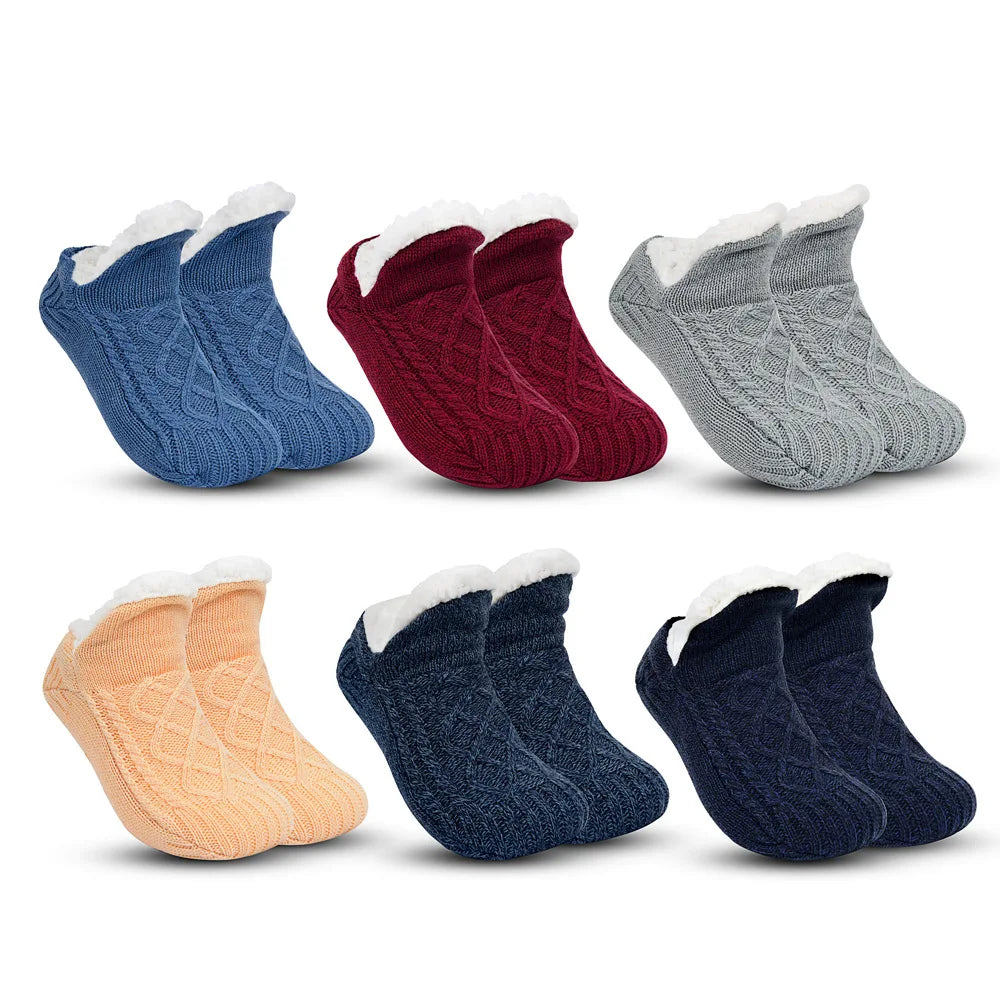 Thickened Winter Cashmere Socks - Thermal Woven Velvet Sleep Socks for Women, Cozy Home Slippers and Floor Socks