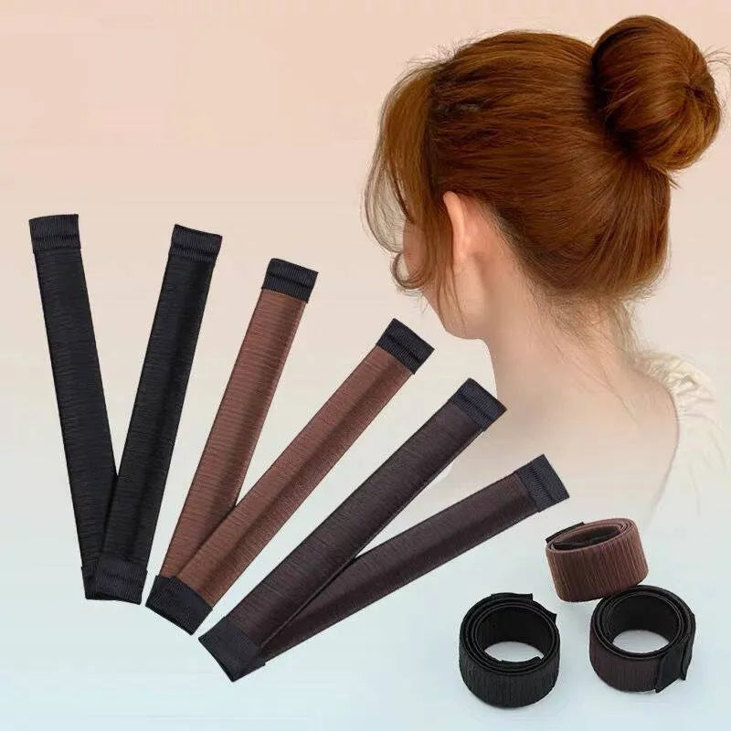 Sweet French Dish Hair Band - Ball Twist Magic DIY Tool Bun Maker, Synthetic Donuts Bud Headband for Lady Girls Hair Accessories