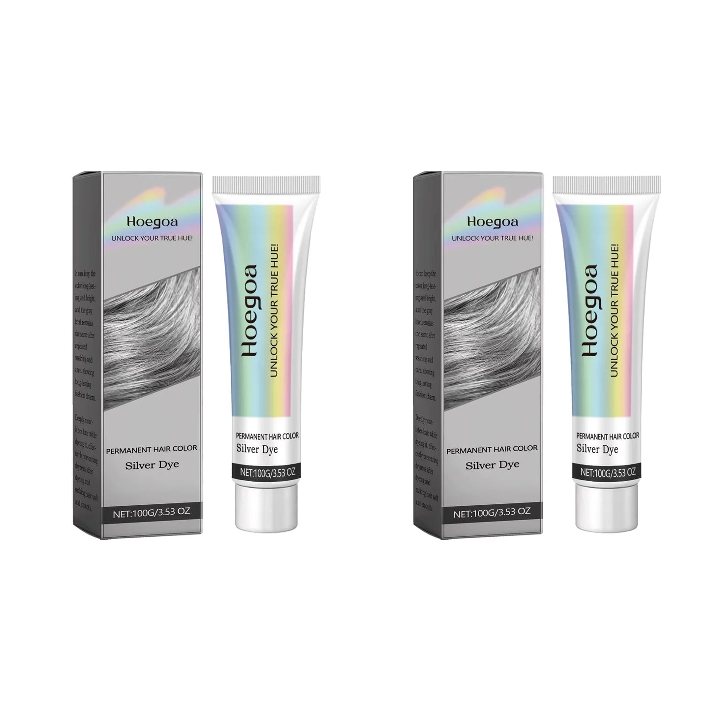 Gray Hair Dye Cream - Smoky Silver Gray Permanent Hair Color Wax for Women & Men