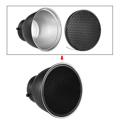 Andoer 7" Reflector Diffuser Lamp Shade – 60° Honeycomb Grid for Bowens Mount Studio Strobe Flash & Speedlite